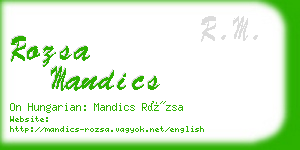 rozsa mandics business card